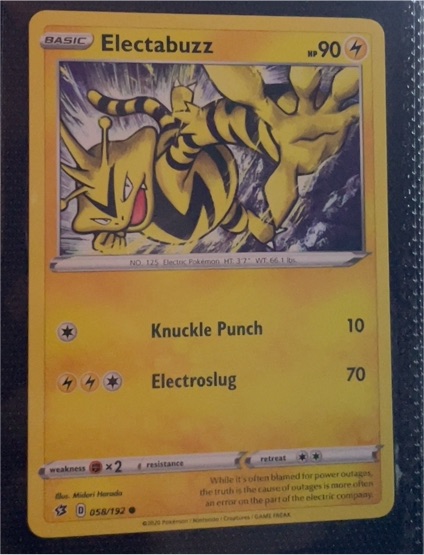 2020 Pokémon Sword & Shield Rebel Clash #058 Electabuzz — front