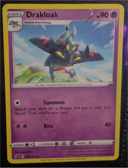 2020 Pokémon Sword & Shield Rebel Clash #90 Drakloak — front