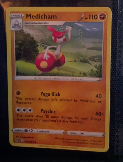 2020 Pokémon Sword & Shield Rebel Clash #098 Medicham — front