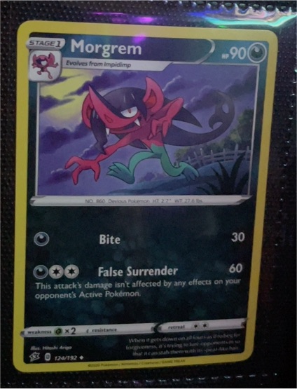2020 Pokémon Sword & Shield Rebel Clash #124 Morgrem — front