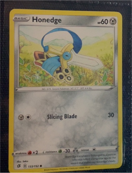 2020 Pokémon Rebel Clash #133 Honedge — front