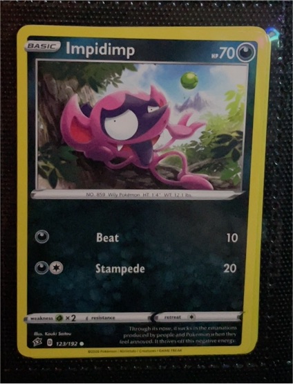 2020 Pokémon Sword & Shield Rebel Clash #123 Impidimp — front