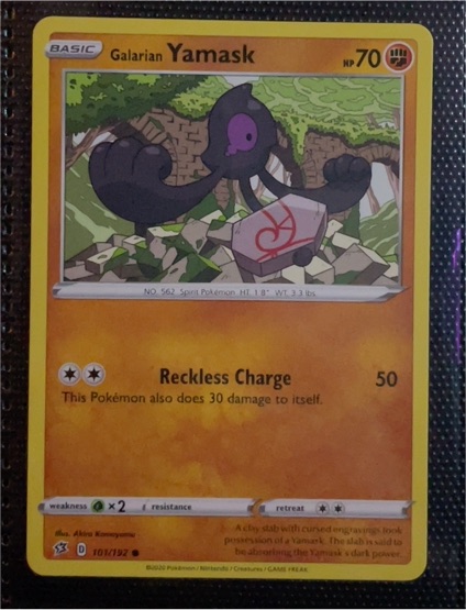 2020 Pokemon Sword & Shield Rebel Clash #101 Galarian Yamask — front