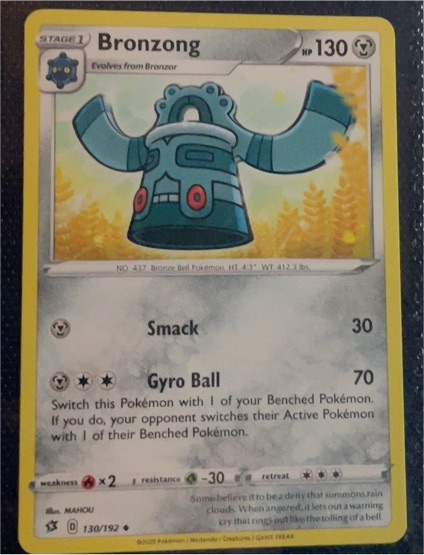 2020 Pokémon Rebel Clash #130 Bronzong — front