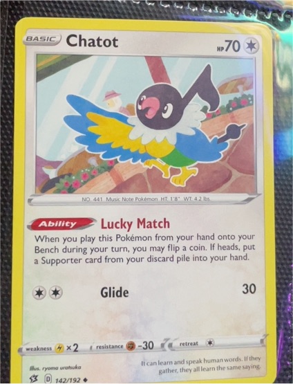 2020 Pokemon Sword & Shield Rebel Clash #142 Chatot — front