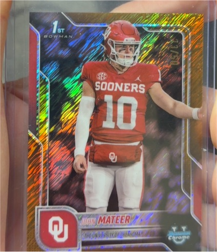 2025 Bowman Chrome University #1 John Mateer — front
