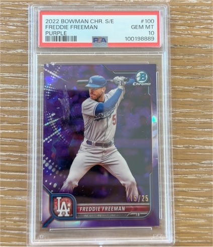 2022 Bowman Chrome #100 Freddie Freeman Purple — front