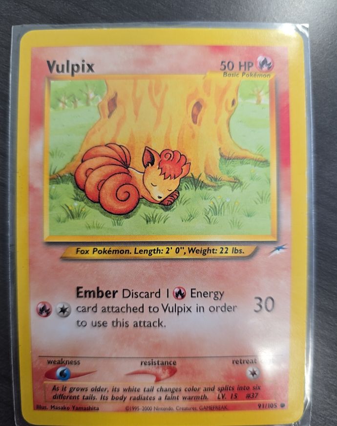 2000 Neo Destiny #91 Vulpix — front