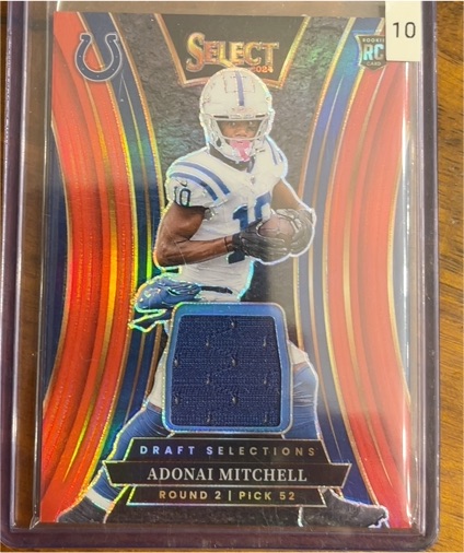 2024 Panini Select Draft Selections Patch #DSM-AML Adonai Mitchell — front