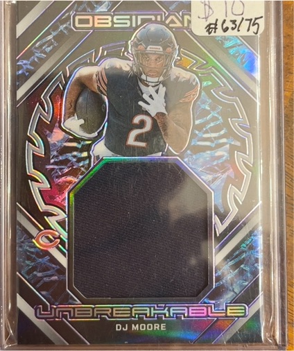 2023 Panini Obsidian #UM-DMO DJ Moore Unbreakable Patch /75 — front