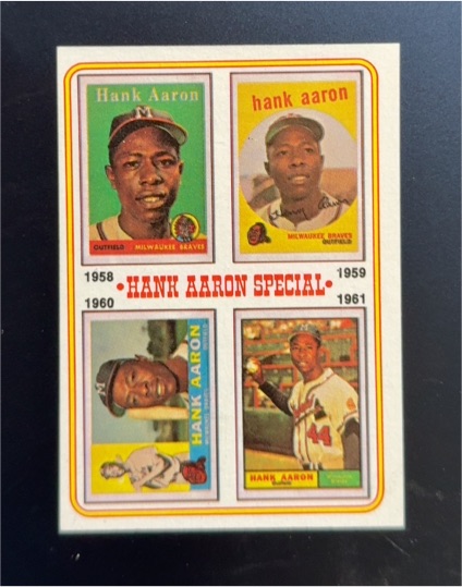 1974 Topps #3 Hank Aaron Special 1958-1961 — front
