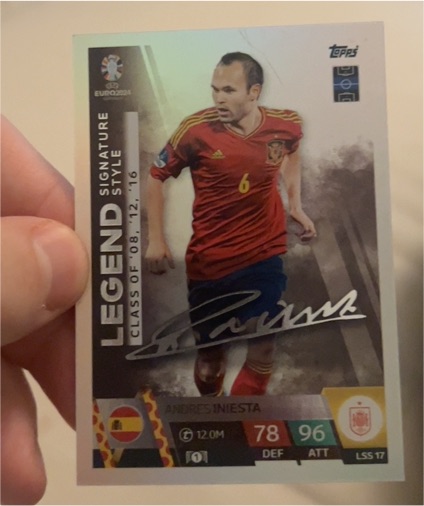 Topps Match Attax UEFA Euro 2024 Legend Signature Style LSS17 Andrés Iniesta — front