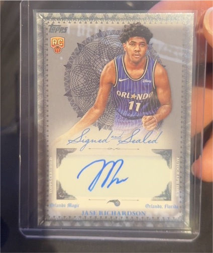 2025-26 Topps Basketball #BSI-JR Jase Richardson Signed and Sealed Rookie Auto — front