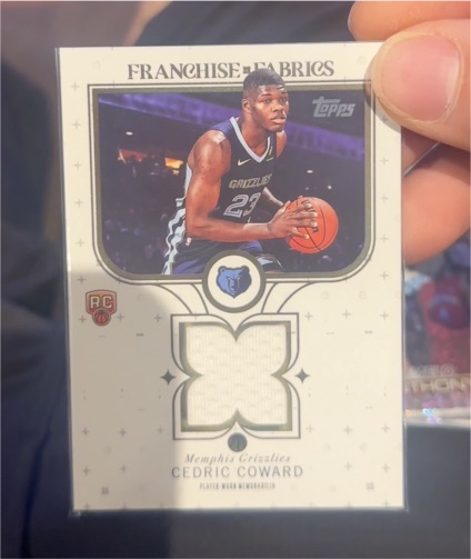 2025-26 Topps Franchise Fabrics #FF-CC Cedric Coward — front