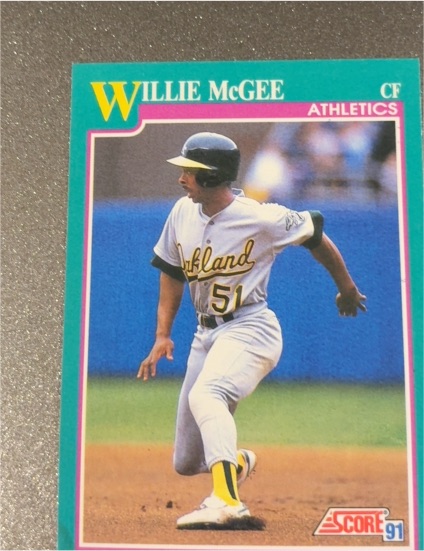 1991 Score #597 Willie McGee — front