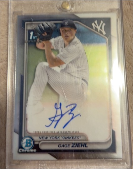 2024 Bowman Draft Chrome Prospect Autographs #CPA-GZ Gage Ziehl — front