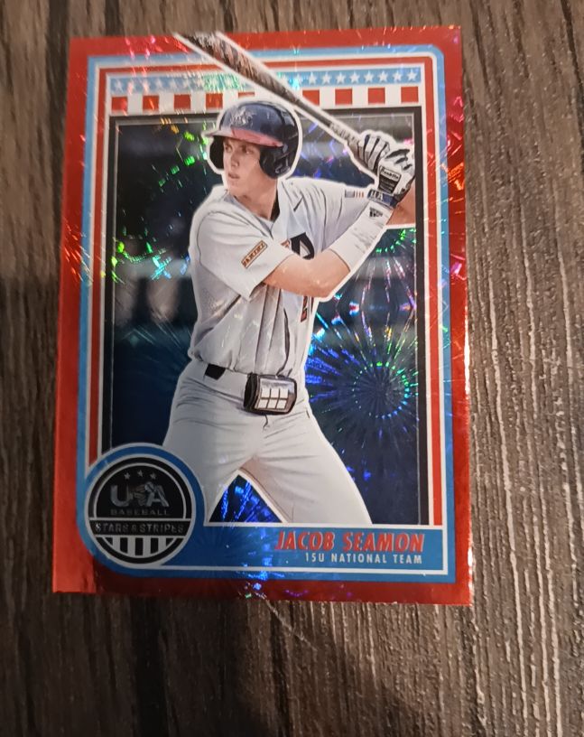 2025 Panini USA Baseball Stars & Stripes #34 Jacob Seamon 15U National Team — front