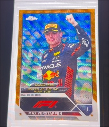 2023 Topps Chrome #1 Max Verstappen Driver of the Day Miami 2022 — front