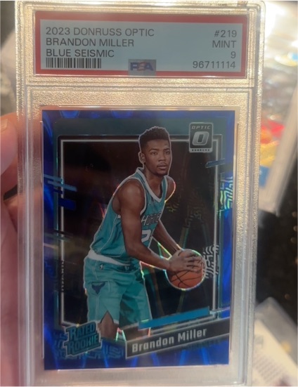 2023 Donruss Optic #219 Brandon Miller Blue Seismic — front
