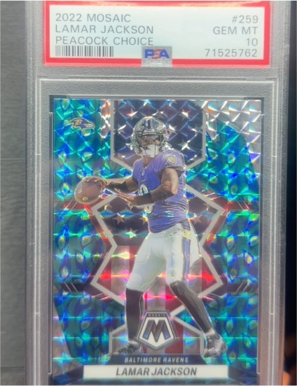 2022 Panini Mosaic #259 Lamar Jackson Peacock Choice — front