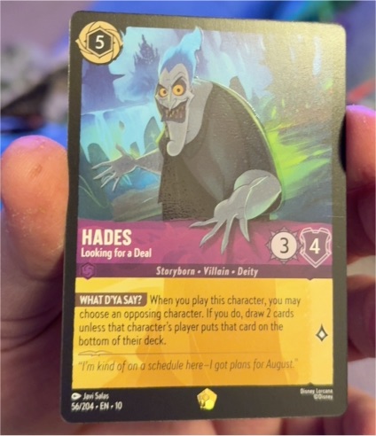 Disney Lorcana Whispers in the Well #56/204 Hades - Looking for a Deal — front