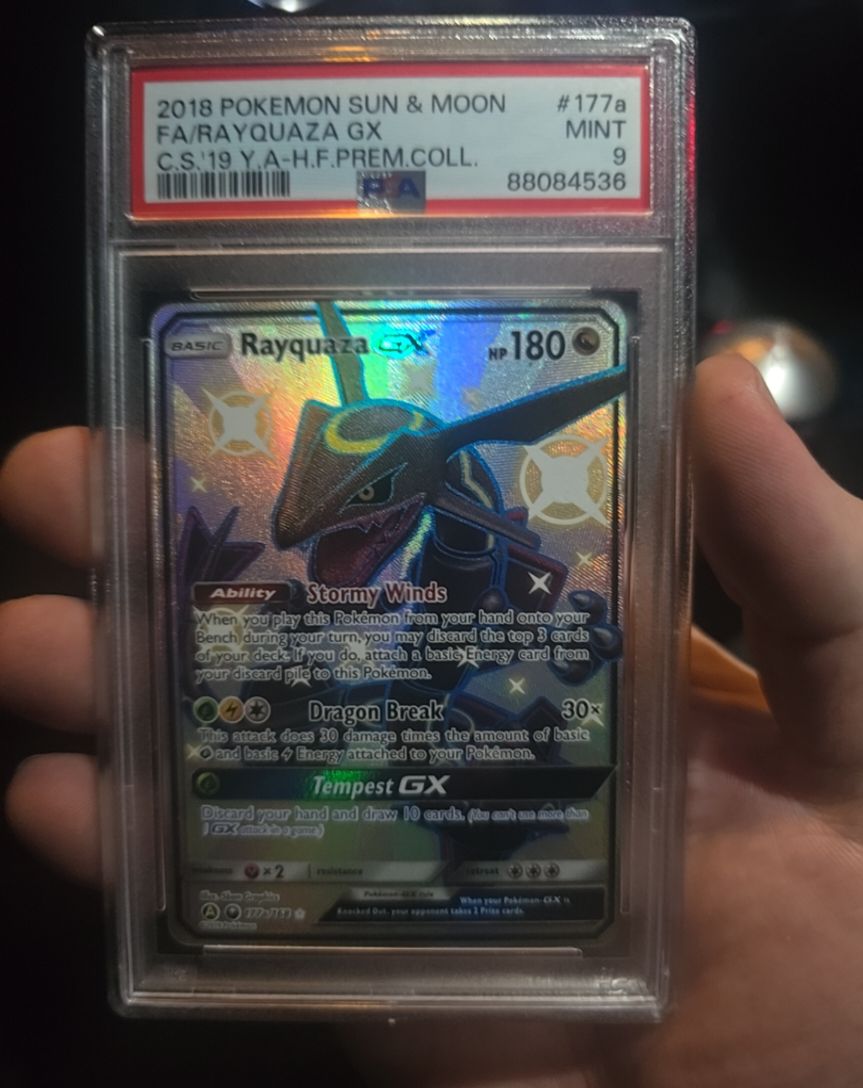 2018 Pokemon Sun & Moon #177a Rayquaza GX — front