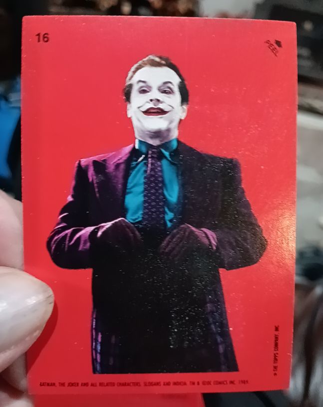 1989 Topps Batman The Movie Sticker #16 Joker — front