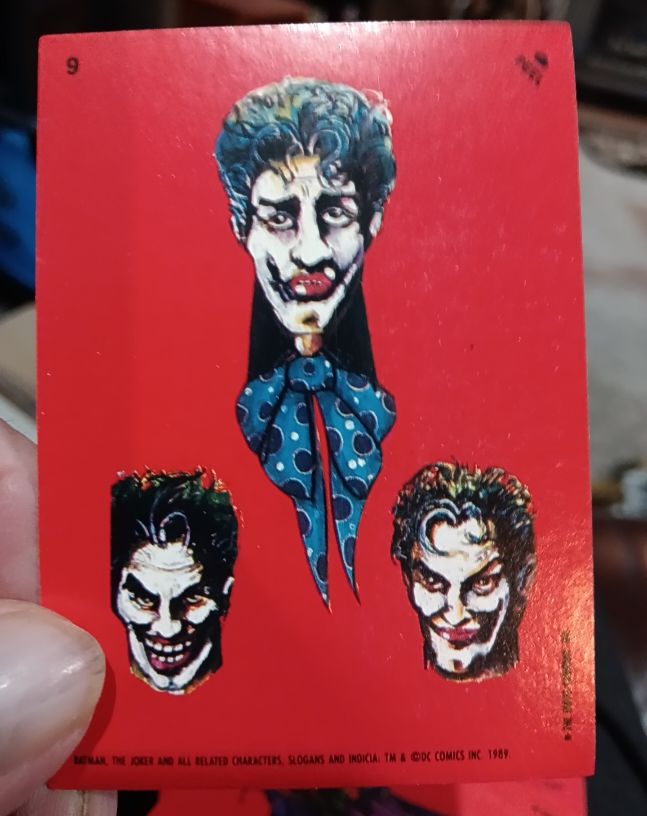 1989 Topps Batman The Movie Sticker Card #9 The Joker — front