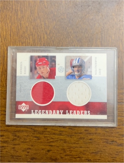 2002 Upper Deck Superstars Legendary Leaders #SY/JH-L Steve Yzerman / Joey Harrington — front