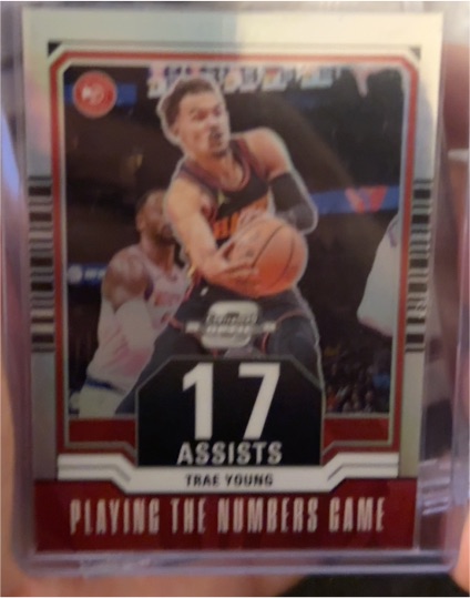 2023-24 Panini Contenders Optic #22 Trae Young Playing the Numbers Game — front
