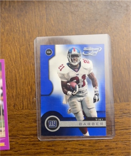 2001 Donruss Quantum Leaf #unknown Tiki Barber — front