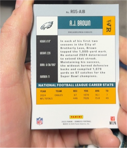 2025 Panini Football #R05-AJB A.J. Brown — front