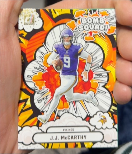 2025 Panini Donruss #BS-JMY J.J. McCarthy Bomb Squad — front
