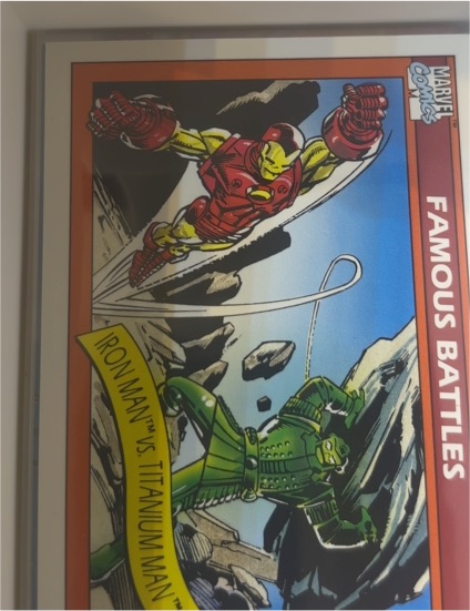1990 Impel Marvel Universe #121 Iron Man vs. Titanium Man — front