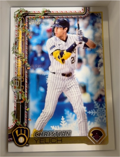 2025 Topps Holiday #H25 Christian Yelich — front