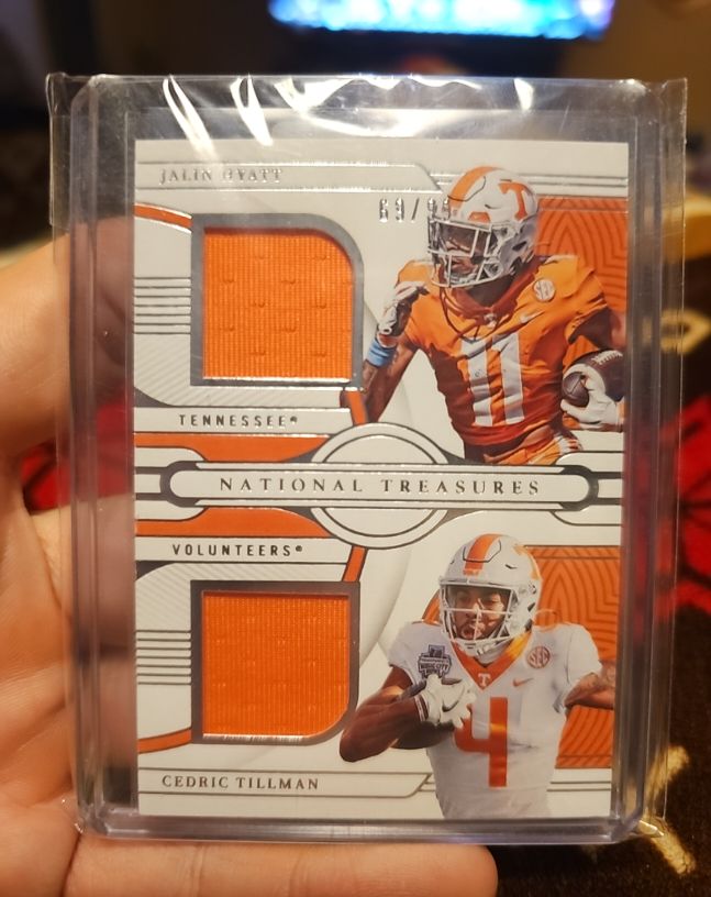 2023 Panini National Treasures #69 Jalin Hyatt / Cedric Tillman — front