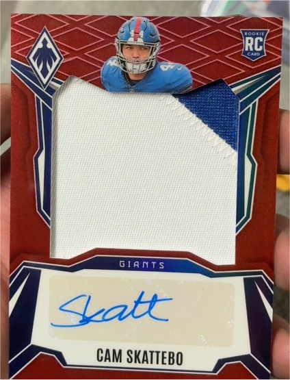 2025 Panini Phoenix #RPS-CSB Cam Skattebo Rookie Patch Auto — front