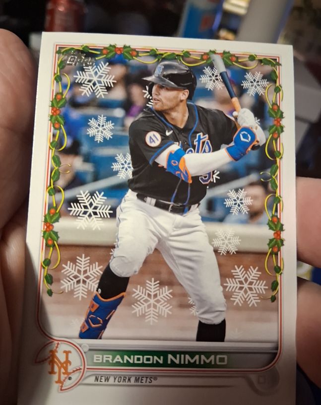 2022 Topps Holiday #HW53 Brandon Nimmo — front
