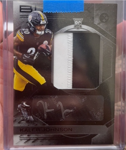 2025 Panini Black #RKPA-KJN Kaleb Johnson Rookie Patch Auto — front