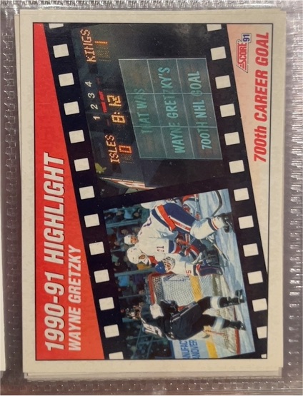 1990-91 Score #303 Wayne Gretzky 700th Career Goal — front
