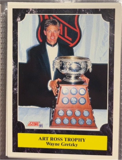 1991-92 Score American #427 Wayne Gretzky Art Ross Trophy — front
