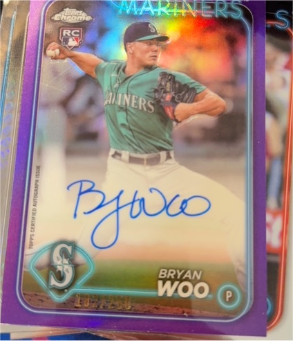 2024 Topps Chrome #RA-BWO Bryan Woo Rookie Auto — front