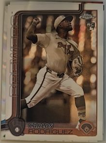 2025 Topps Chrome #201 Carlos Rodriguez Sepia Refractor Rookie — front