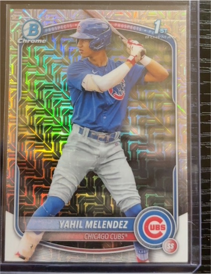 2025 Bowman Chrome #BCP-222 Yahil Melendez Mojo Refractor — front