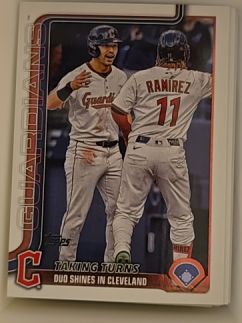 2025 Topps Update #US26 José Ramírez / Steven Kwan Taking Turns — front