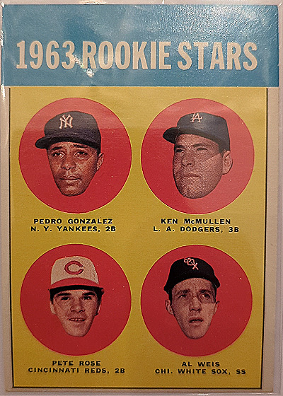 1963 Topps #537 1963 Rookie Stars Pedro Gonzalez Ken McMullen Pete Rose Al Weis — front