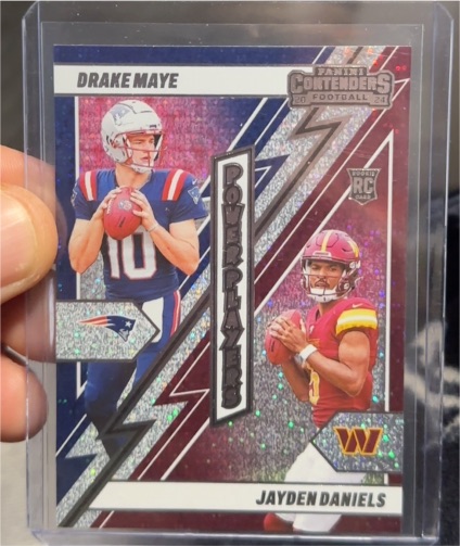 2024 Panini Contenders #22 Drake Maye / Jayden Daniels Power Players — front