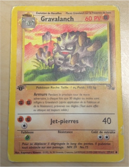 1999 Pokémon #37 Gravalanch — front