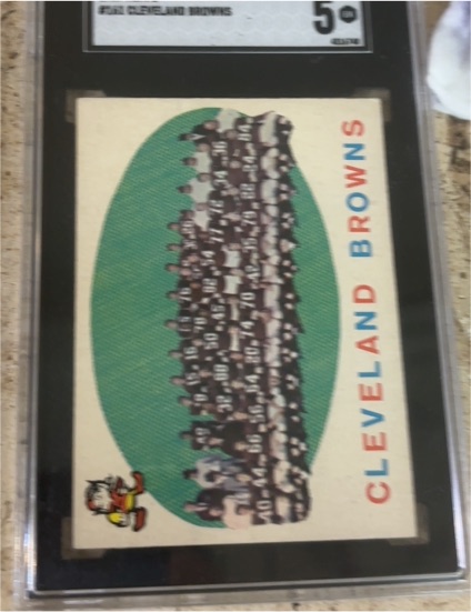 1959 Topps #161 Cleveland Browns Checklist Back — front