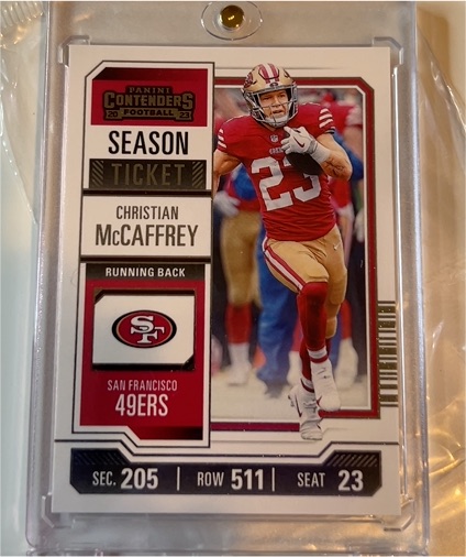 2023 Panini Contenders #87 Christian McCaffrey Season Ticket — front